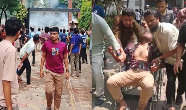 ডুয়েটে নতুন উপাচার্যের নিয়োগকে কেন্দ্র করে শিক্ষার্থীদের দুপক্ষের সংঘর্ষ, ওসিসহ আহত ১৭